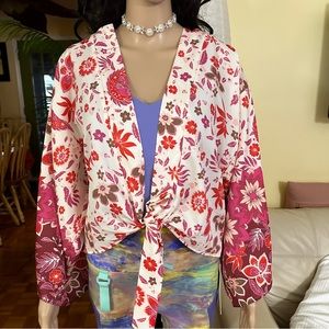 🆕 cleo Short Tie-Front Kimono- NWT
